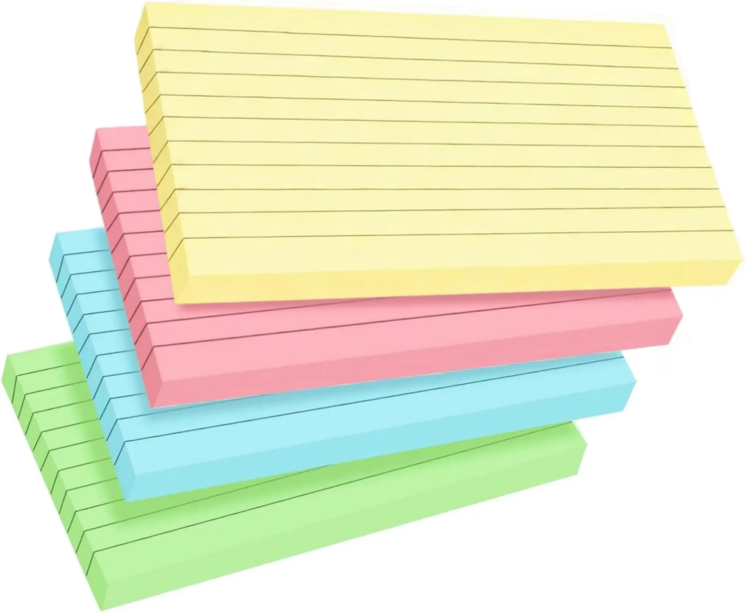 100 Count Colored Index Cards 3x5 Inch Ruled Flashcards Notecards 4 Color (25 Sheets Each),Lined Study Card Portable Note Taking for School Office Home