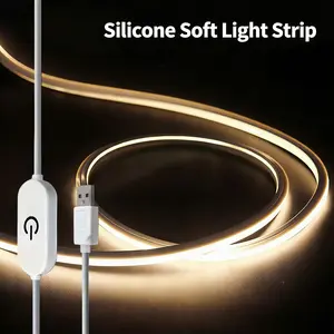 Adjustable Touch Control Neon Light Strip Arc Shaped Led Strips, 1m/3.28ft Warm LED Rope Lamp, Low Voltage Silicone Flexible Lighting for Indoor Decor, Led Strip Lights