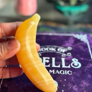 Orange Calcite Banana - Natural Stone for Healing and Energy Enhancement