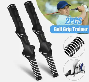 2Pcs Right-Hand Golf Swing Training Grip Standard Teaching Aid Warm Up Trainer Durable Rubber Non-Slip Comfortable Portable for Beginners