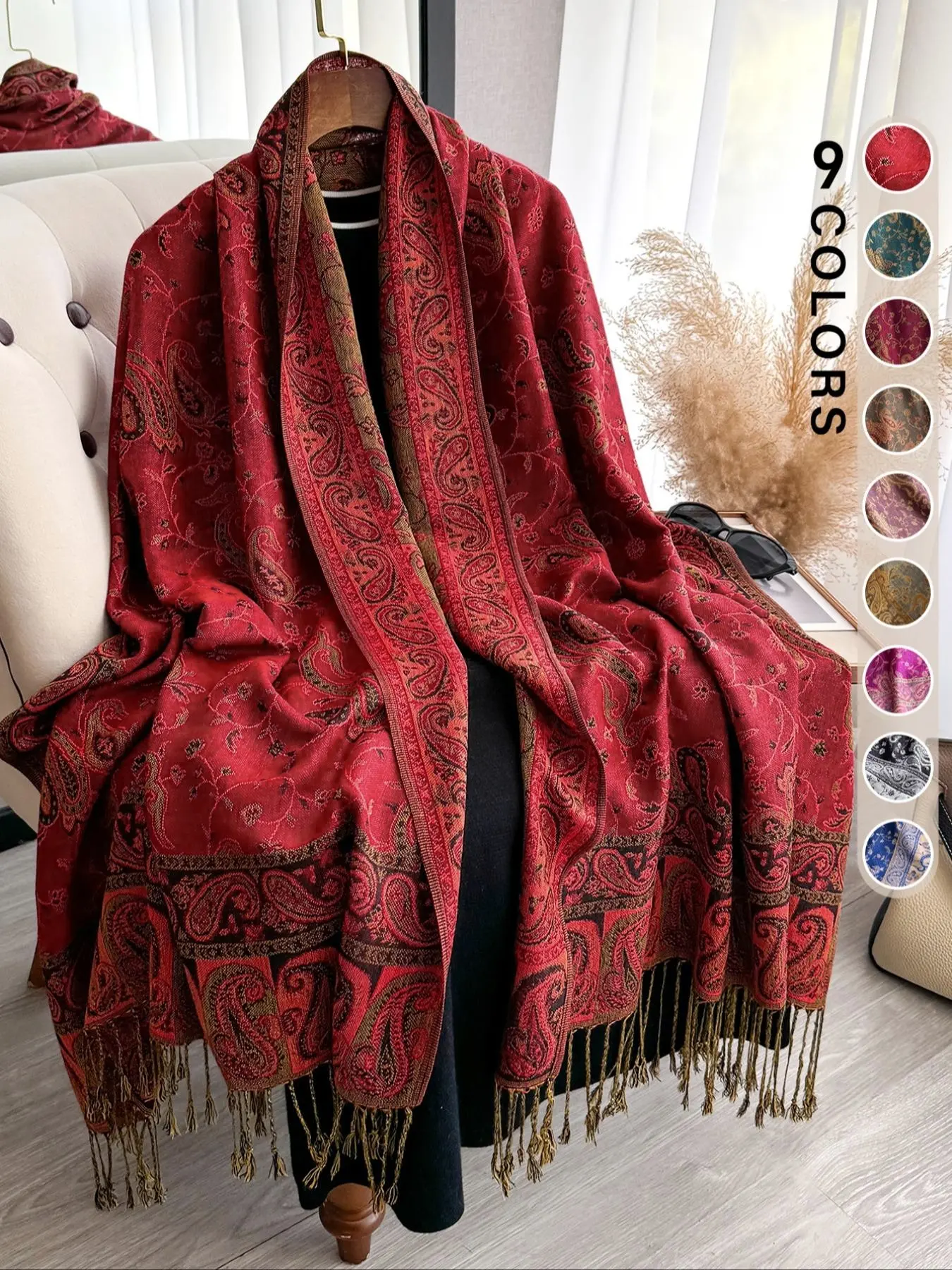 1 Bohemian headscarf, paisley-designed shawl, lightweight texture, beautiful Pashmina shawl, long printed scarf, Modesty, Muslim Headscarf Cover, For Muslim