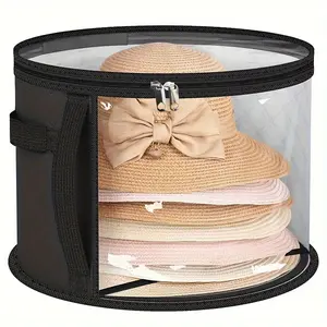Women's Transparent Hat Storage Organizer Bag with Handle, Zipper Design, Ideal for Organizing Hats, Closet, Baskets, Boxes, Containers