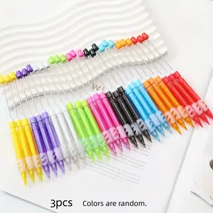 3-Pack Beaded Automatic Pencils, Multiple Colors, Smooth Writing, No Core Breakage, Ideal for Writing, Drawing, Drafting, Student Gifts, Company Rewards