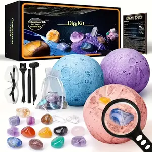 Artificial Gemstone Mineral Set, Space Science Kit, Artificial Gemstones & Round Quartz Ball Set, Rock Gift Box, Birthday Present, Christmas Stocking Filler