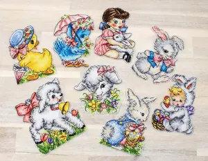 Counted Cross Stitch Kit Easter Ornaments kit of 8 pcs L8032 Counted Cross Stitch Kit Easter Ornaments kit of 8 pcs L8032