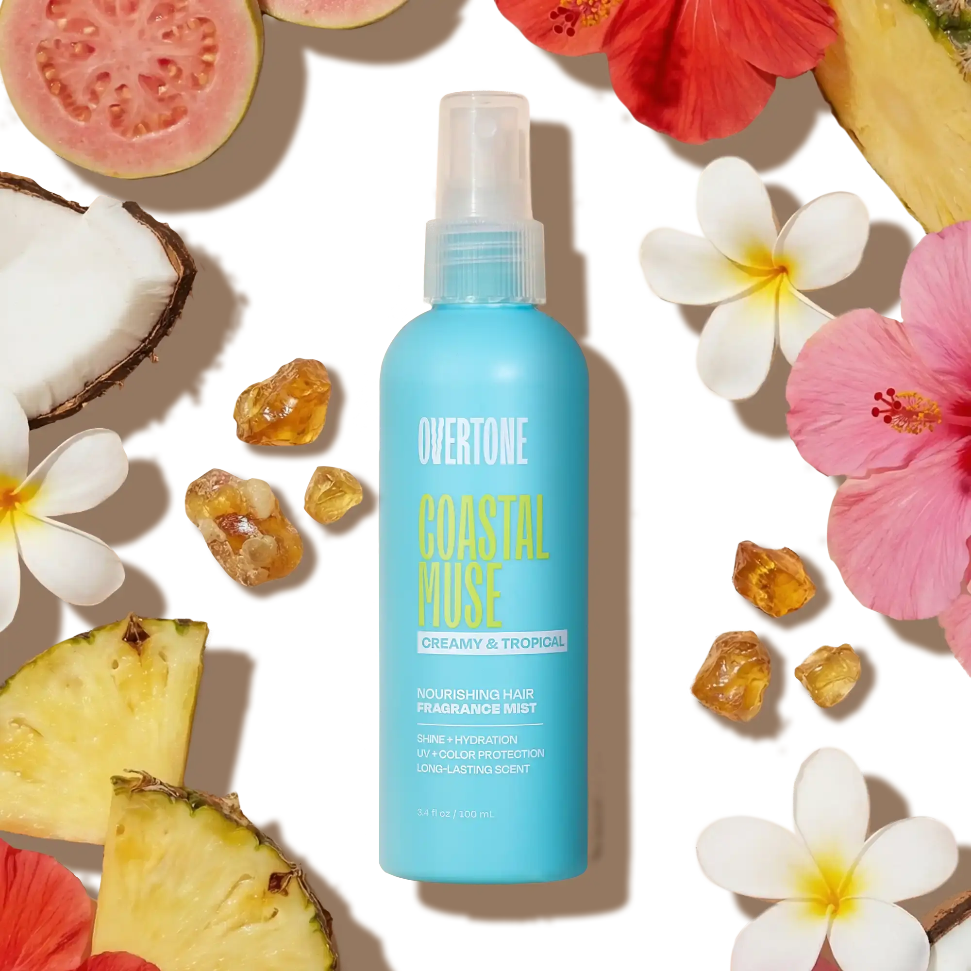 oVertone Nourishing Hair Mist with Sun Protection, Pick your Fragrance, Lightweight Mist Spray Hair Care Product, Hair Care Products, Scented