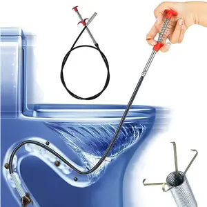 90cm Sewer Pipe Unblocker 160cm 200cm Snake Spring Pipe Dredging Tool Kitchen Bathroom Sewer Cleaning Kitchen Bending Sink Tool