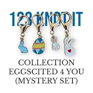 EGGSCITED 4 YOU set of 4 medium clasp stitch markers for crocheting