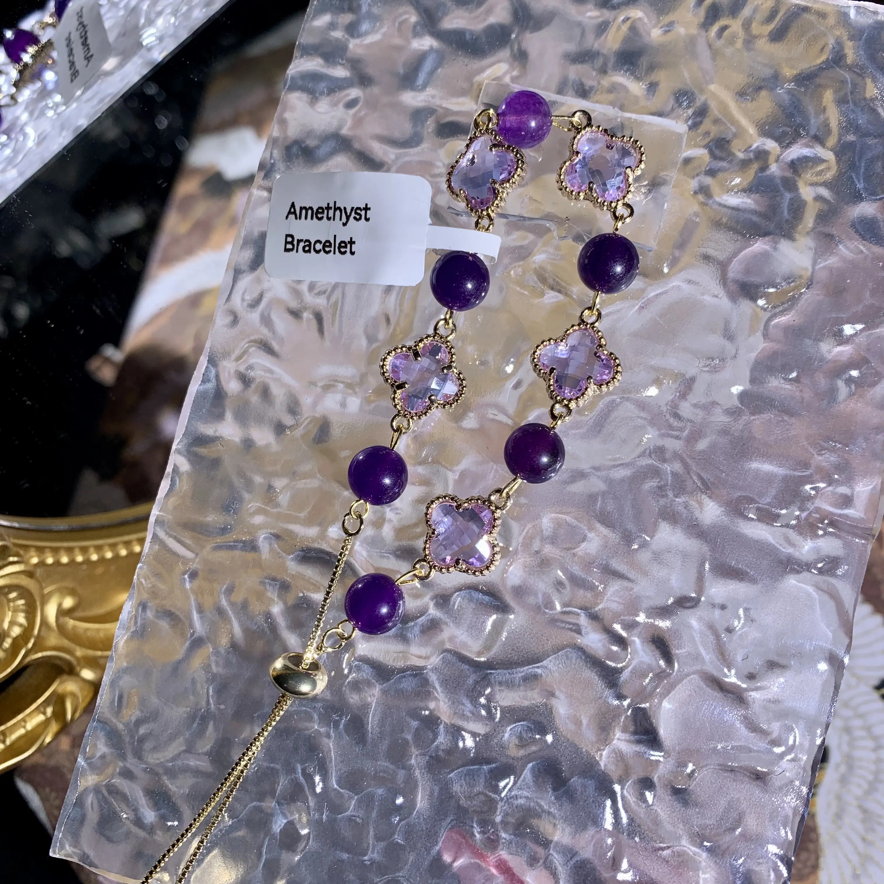 【Amethyst Bracelet】Amethyst Bracelet for Women Bracelet with Jewelry Valentines Day Birthday Gifts for Her Wife Mom adjustable bracelet