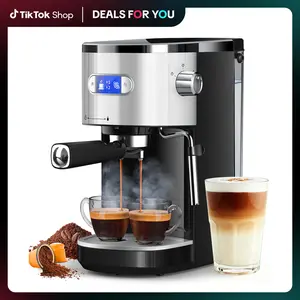 【Deals For You Days】COWSAR Espresso Machine 20 Bar, Semi-Automatic Coffee Maker with Milk Frother Steam Wand, Nespresso Capsule Compatible, 45 oz Removable Water Tank for Cappuccino, Latte, Home,1350W summerwins