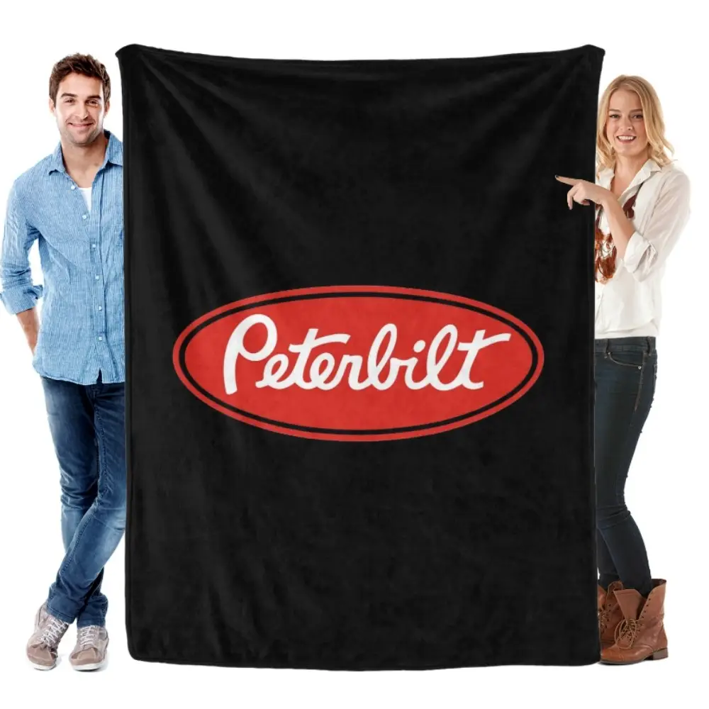 Peterbilt Throw Blanket for Bed,Soft Collage Blanket for Bedroom,Cute Blanket Funny Room Decor Flannel Blankets for Bed SofaThanksgiving Father's Day