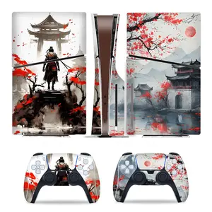 Ninja Warrior Pattern Anime Design Game Console Sticker, 1 Set Waterproof Self Adhesive Console Sticker, Decorative Console Protector for PS5 Slim