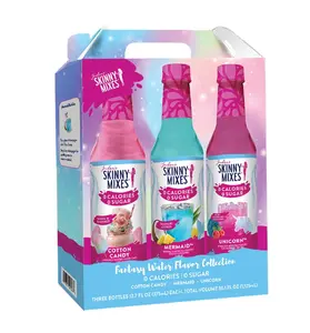 Jordan's Skinny Mixes Sugar Free Syrup Trio Sampler Pack – Mermaid, Unicorn & Cotton Candy, As Seen on Watertok, Drink Mix for Iced Tea, Lemonade & More, Zero Calorie, 12.6 Fl Oz Each (pack of 3)