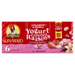 Sun-Maid Yogurt Covered Raisins, Strawberry & Vanilla,  6 Boxes, 1 oz (28.3 g) Each