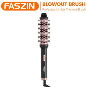 Faszin Thermal Brush 1.5 Inch with Negative Ion Technology for Smooth Voluminous Styles, 30s Fast Heat-Up, Tourmaline Ceramic Coating, Dual Voltage, Easy to Use
