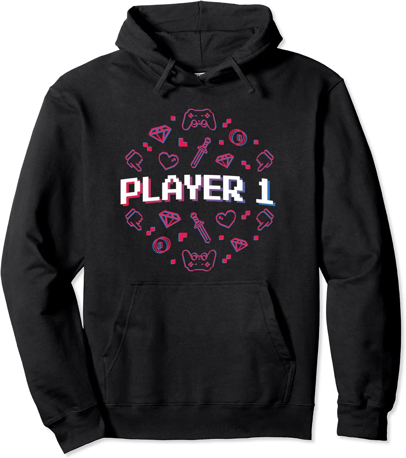Player 1 Gaming Couple Matching Video Gamer Nerd Geek Gamer Pullover Hoodie - Dakotamc Shop 21B09J432MCD