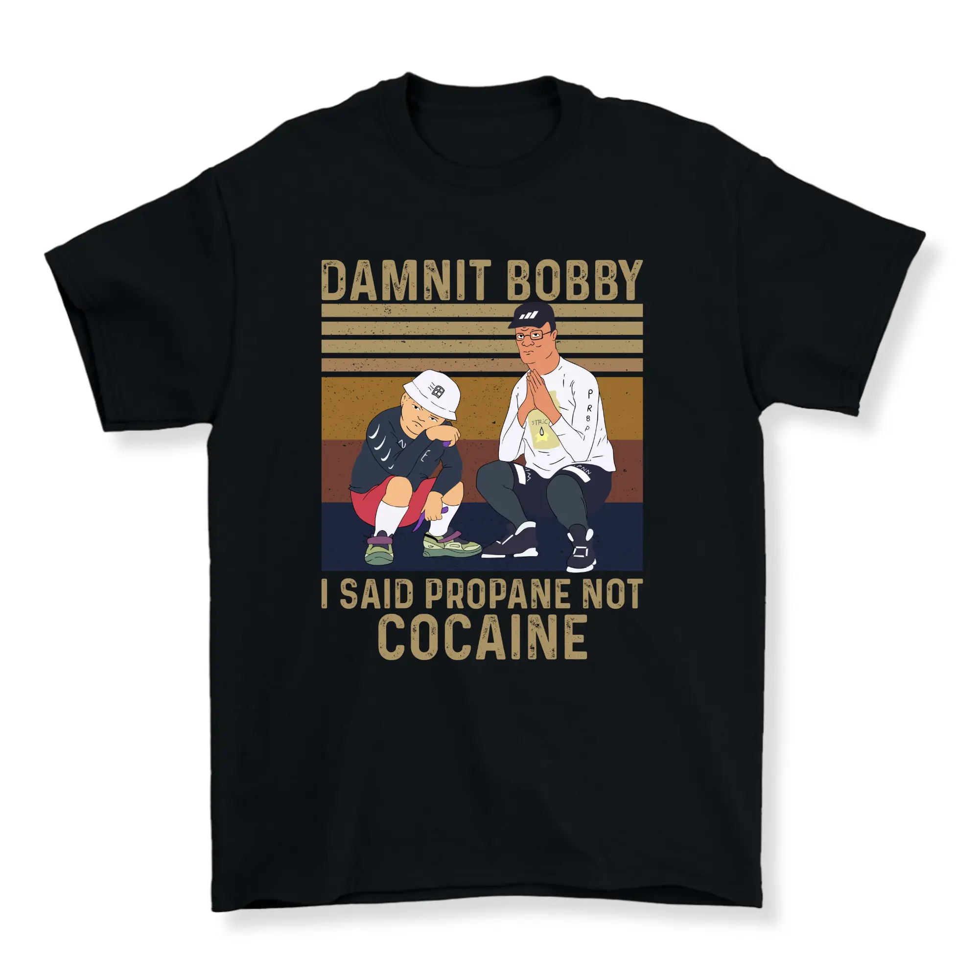 King Of The Hill “Dammit Bobby” Funny T-Shirt – Hank Hill Meme Graphic Tee, Retro Cartoon Shirt, Trendy Unisex Humor Tee for Men & Women