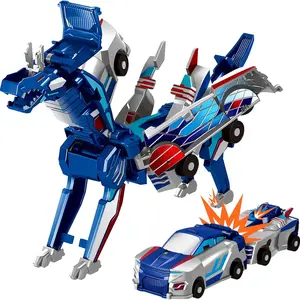 Collision Transform Dinosaur Car Toy, Transformer Car, 2 Magnetic Cars Become Dinosaur Toys, Fun Deformation Robot Dinosaur Car Gift
