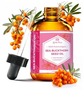 Leven Rose Sea Buckthorn Oil for Anti Aging - 2 oz, Cold Pressed, Unrefined, Cruelty Free Body Care Uv Cosmetic Comfort