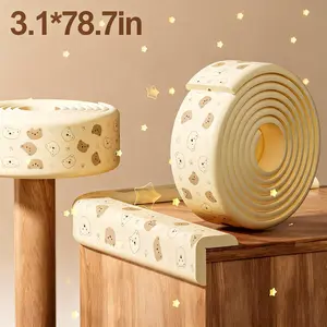1/2/4pcs 3.1in*78.7in Extra Wide Child Safety Bumper Strip High-Density NBR Edge Protector Strong Adhesive Corner Guard for Baby Proofing Furniture Soft Foam Table Edge Cushion for Toddlers & Seniors
