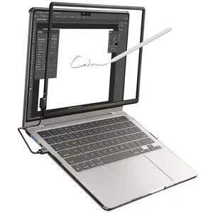 Magnetic Touchscreen Frame for MacBook Air 15 Inch, High-Precision Infrared Touchpad Support Multi-Gesture, Driver-Free Plug & Play Touch Screen Trackpad, Includes Protective Hard case, Passive Stylus