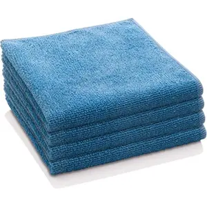212 MAIN Blue Soft Microfiber Cleaning Cloths - Pack of 5, Durable Easy Clean Bacterial-Killing Essential Cleaning Products for General Household Use