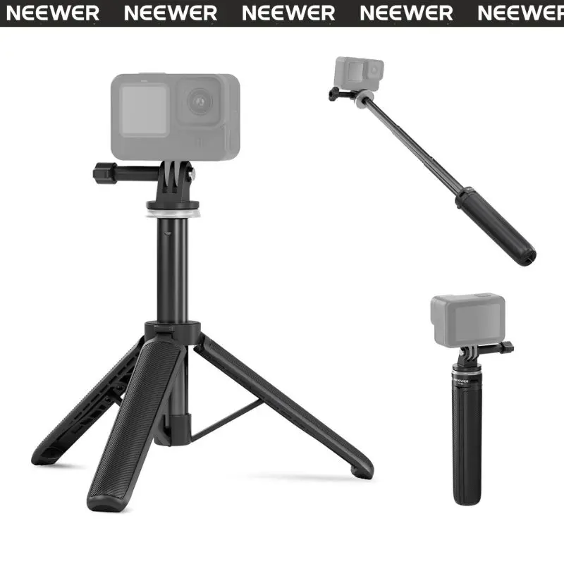 NEEWER TP46 Tripod Selfie Stick Compatible with DJI Action 4/5/6 Insta360– Lightweight Extendable Stand for Outdoor Sports, Vlog & Daily Recording