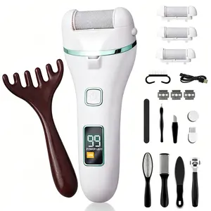 Electric Callus Remover for Feet, Long Service Time Foot Scrubber, Rechargeable Electronic Foot Files, Professional Pedicure Tools Pedicure Kit Feet Care for Crack Heel, Women Gift (White)
