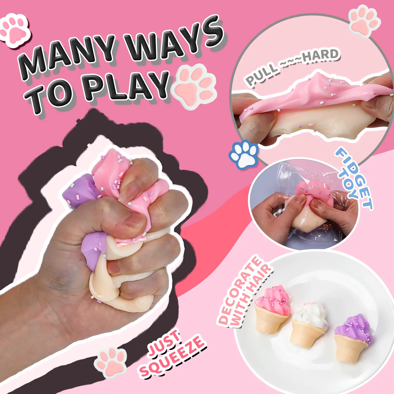 2 Pcs Random Squeeze Toys Pack - Includes 2 Unique Squishies for Imaginative Play & Sensory Exploration mothersdaygift