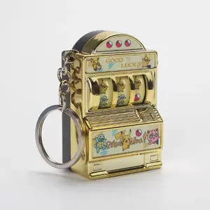 Mini Pokemon Figures Slot Machine keychain Spinnable Plated Colour Turnable Very Interesting Child Gift Toys Pikachu Squritle Jigglypuff