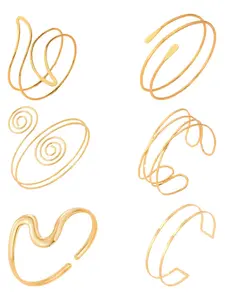 6 Pieces Women's Cuff Jewelry Gold Upper Arm Cuff Bracelet Armband Adjustable Cuff Bracelet Personalized Fashion Sun Moon Armband Set
