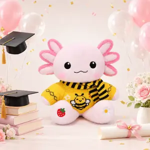 Kireidane lovely Pink Axolotl Plush Toy 13 Inch, Cute Soft huggable Axolotl Stuffed Animal design Plushie, Kawaii Animal Plush Doll for girlfriend Kids, Girls, Boys, Axolotl Lovers, Birthday Gift,Graduation, room Decor