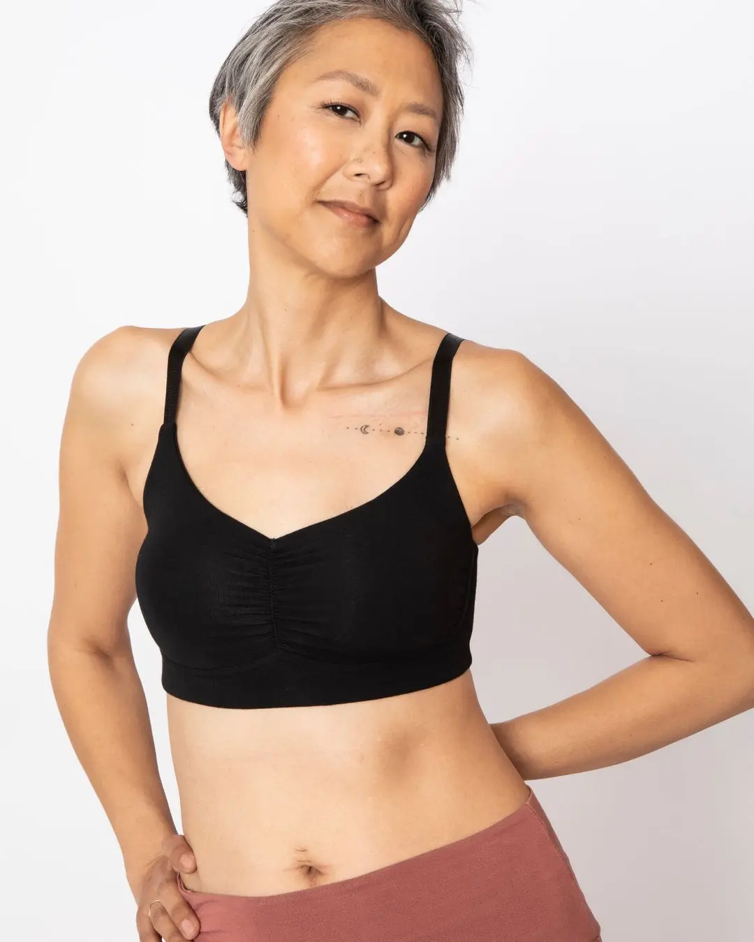 Women's AnaOno Monica Full Coverage Wire-Free Mastectomy Bra - Adjustable Straps, Lightweight Spandex-Tencel Fabric, Supportive Back, Wide Armholes, Breast Cancer Support, Gym-Ready Design, Modal, Elastane, A0-043, Breathable Everyday Bras, Antimicrobial,