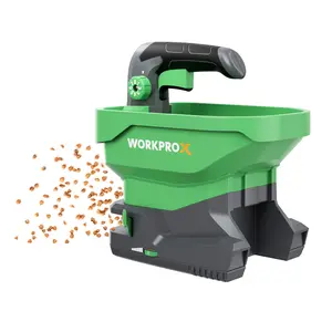 #SpringGlowUp WORKPROX Fertilizer Spreader, Handheld 7.2V Seed Spreader for Salt, De-Icer, Earth Food and Fertilizer, Rechargeable Grass Seed Spreader with 8-Level Settings and Holds up to 6458 sq.ft. of Product
