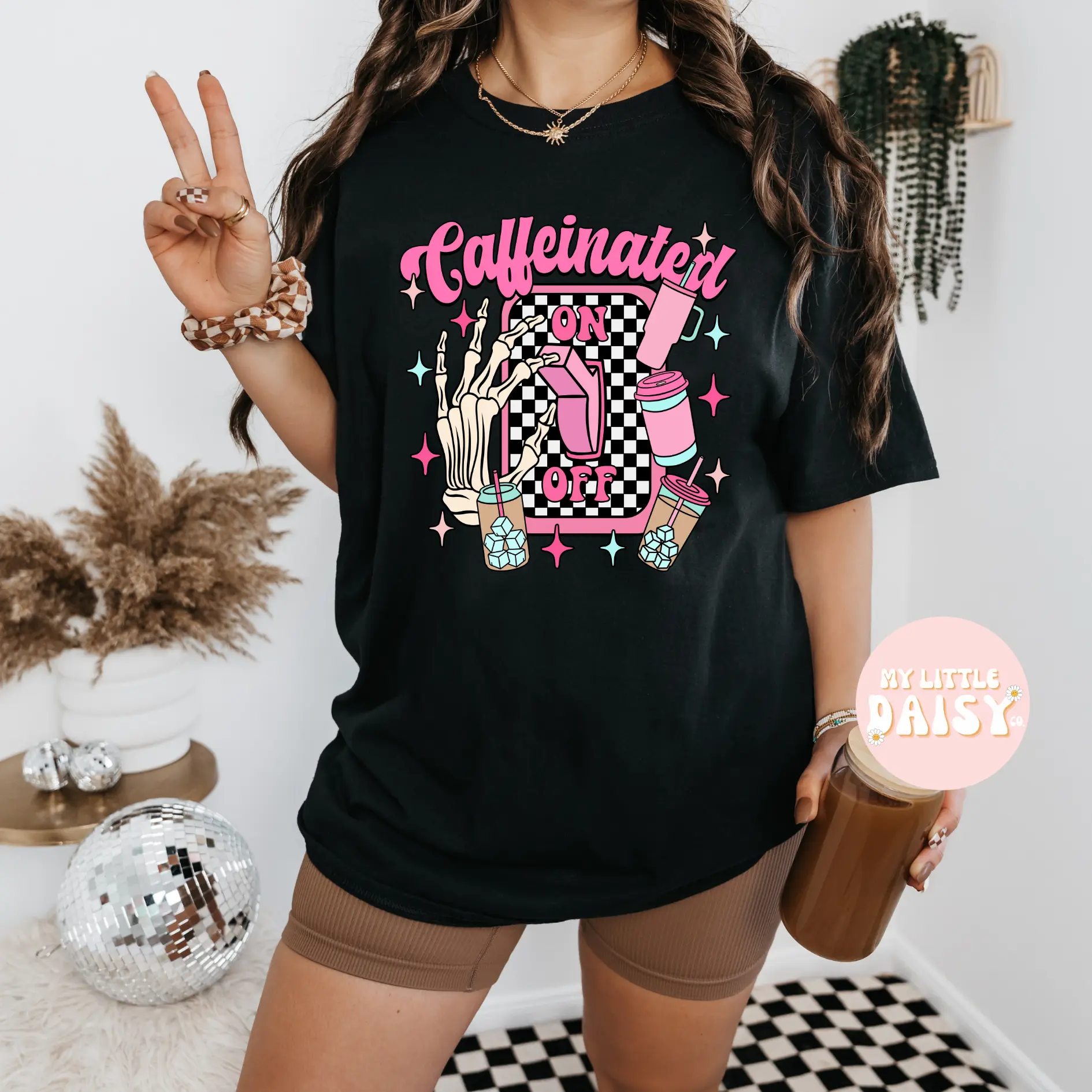 Caffeinated on shirt/sweatshirt Caffeinated on shirt/sweatshirt