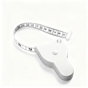 Auto-Retractable Body Measuring Tape 60 Inch / 150 cm 3D Measurement Tool Push-Button Lock & Retract for Waist & Hips Professional White Measuring Tape for Fitness & Tailoring