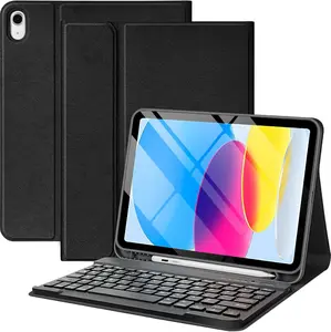for iPad A16 11th 10th Generation Case with Keyboard, Detachable   Keyboard Case with Pencil Holder for iPad 11 inch 2025 10th Gen 10.9 Inch 2022 - Black