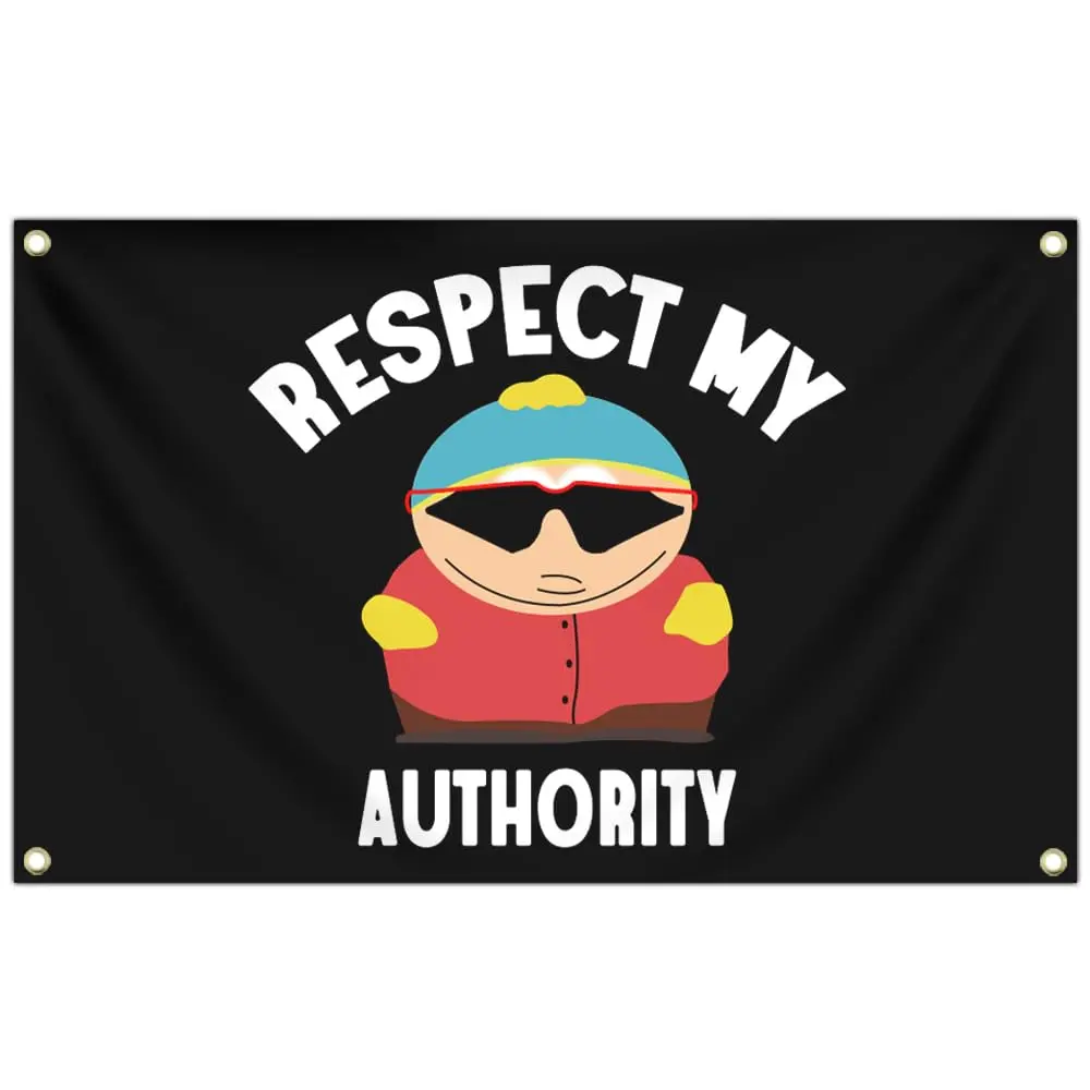 Respect MY Authority Flag, 3x5 Ft Funny Flags for College Dorm Room Decor, Man Cave Flag Tapestry for Home Room Decorations green design Cotton Wall bedroom wall decor family dormitory living room
