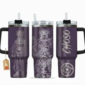 [Sip40 Otaku] [Jujutsu Kaisen] Choso 40oz Tumbler With Handle – Anime Stainless Steel Travel Mug, Blood Manipulation Sorcerer Cup, Otaku Gift, Iced Coffee Thermos for Manga & Gaming Fans Gothic