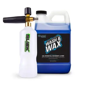 Slick Products 64 Oz Wax & Wash Foam Sprayer Cannon Concentrated Cleaner Bundle