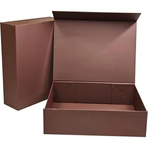2 Pack 12.2"x9.25"x3.35"   Boxes,Brown  Box with Lid for Presents Groomsman Proposal Box, Wedding, Christmas, Halloween, Birthday  Packging