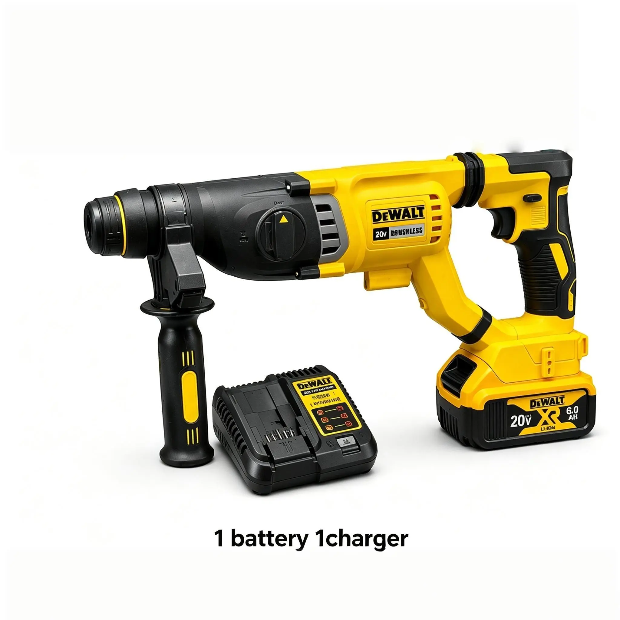 DEWALT Brushless 263  Cordless Rotary Hammer Set with Auxiliary Handle, Heavy-Duty Drilling & Chiseling Tool for Wall Breaking and Tile Installation
