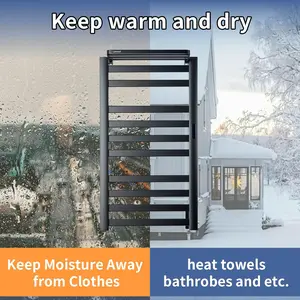 LANMEL 2 in 1 Towel Warmer Rack & Towel Rack Wall 10 and 6 Bars Electric Wall Mounted Heated Towel Racks for Bathroom 24H Time Setting and Temperature Control Heated Drying Rack with Supplier Warranty Towel Bar