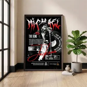 Unframe Michael Jackson King of Pop Retro Grunge Aesthetic Art