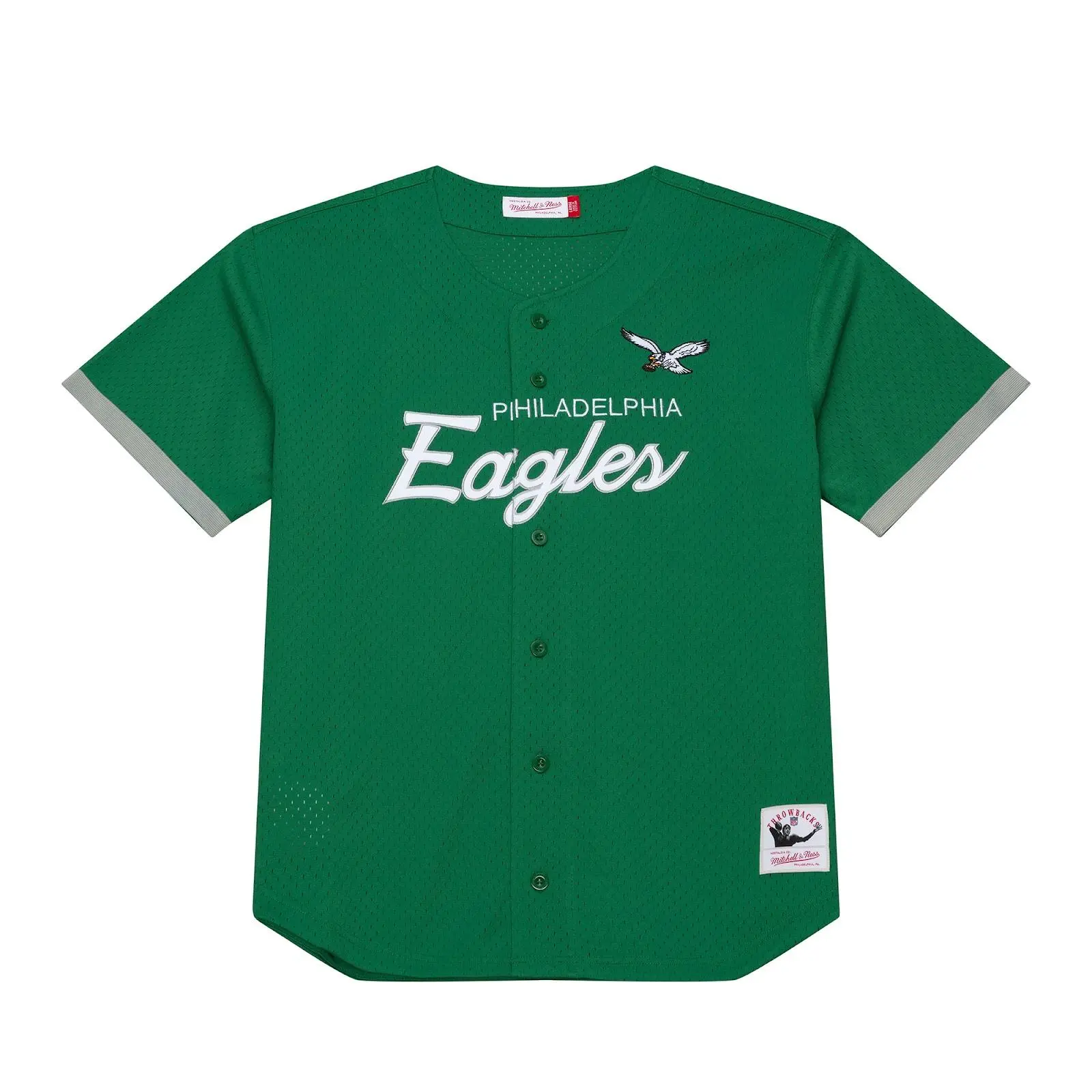 Philadelphia Eagles Kelly Green Head Coach Full-Button Fashion Jersey NFL Throwback Mitchell & Ness Philadelphia Eagles Kelly Green Head Coach Full-Button Fashion Jersey NFL Throwback Mitchell & Ness