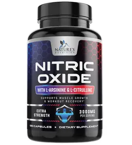 Nitric Oxide Booster Extra Strength - 3X Strength L-Arginine & Citrulline Supplement - Best Nitric Oxide Supplements for Men - Supports Muscle, Heart Health, Energy - Bottled in USA - 120 Capsules