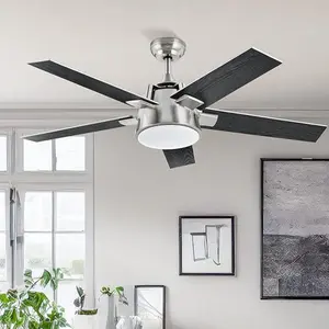 Yitahome 52'' Ceiling Fan with Light and Wall Switch Remote, Dimmable LED 3-Color Chandelier Lamp with Quiet Reversible Motor, for Bedroom, Living Room, Indoor, Outdoor