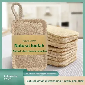 5pcs Natural Loofah Sponge Eco-Friendly Biodegradable Dish Scrubber Sponges, Scrubber And Sponges, Zero Waste Luffa Pad Non-Scratch Kitchen Cleaning Dishwashing Sponge Alternative Home Essentials CleanTok
