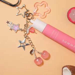Keychain Holder for Lip Gloss Summer Fridays 0.5 oz Lip Balm Holder Keychain - Portable Lipgloss Case with Keyring