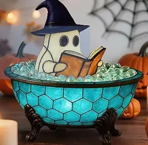 Generic Ghost Bubble Bath Lamp Halloween Red Light Red Blue LED Decor